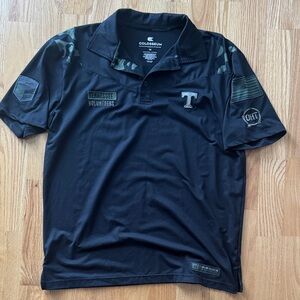 Colosseum Black and Green Camo Men's Polo